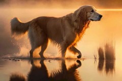 stevehard_photograph_of_a_Golden_retriever_walking_beside_a_mis_4995fa23-fb00-4c28-a2c8-eced88b031fa